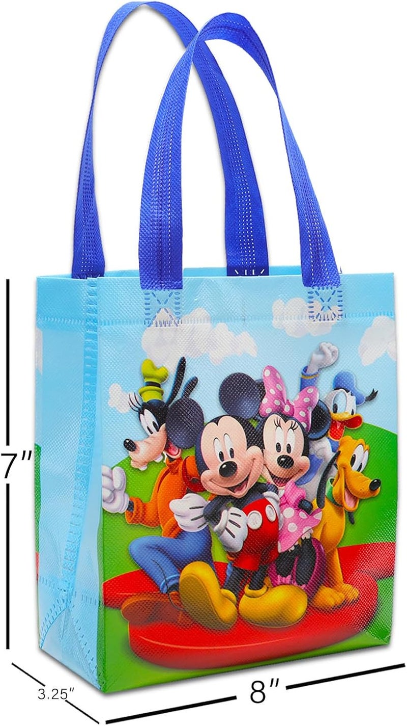 Disney Mickey and Friends Party Favor Bags Set – 12 Pack of 8" Mickey Mouse Party Goodie Bags for Kids Bulk Reusable Totes | Birthday Party Supplies - Image 2